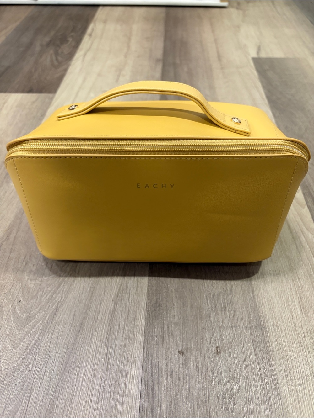 Yellow Top-Handle Cosmetic Case